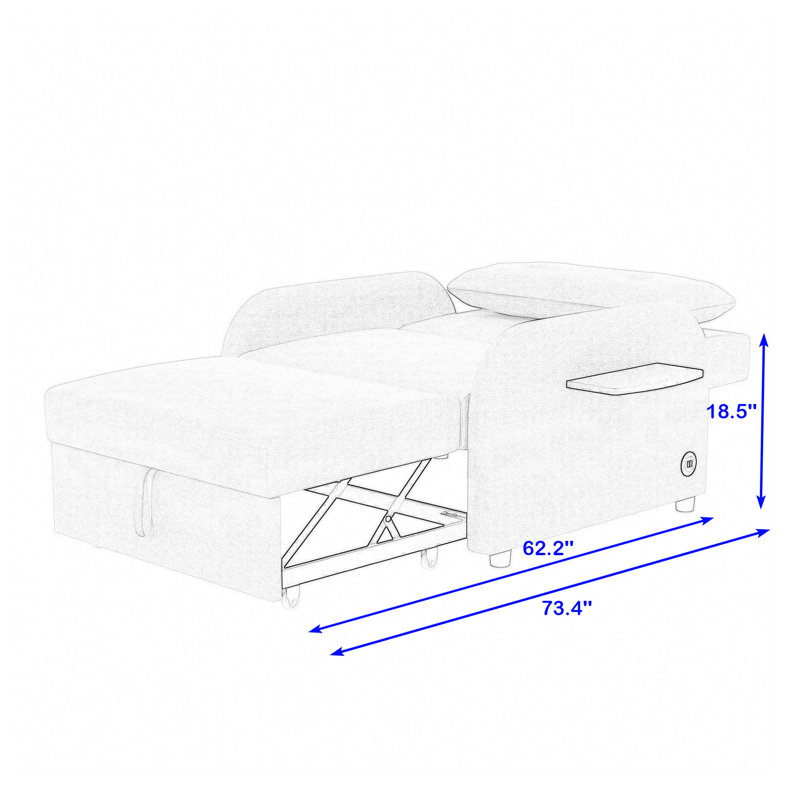 Latitude Run® Jerico Upholstered Reclining Sleeper Sofa, Pull Out Sofa